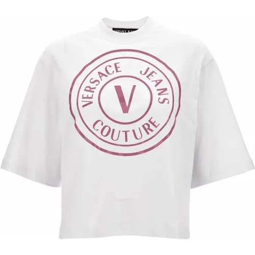 Stilvolle T-Shirts und Polos , Damen, Größe: 2XS - Versace Jeans Couture - Modalova