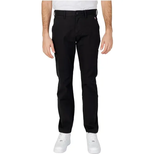 Schwarze Slim Fit Chino Hose , Herren, Größe: W36 L32 - Tommy Jeans - Modalova