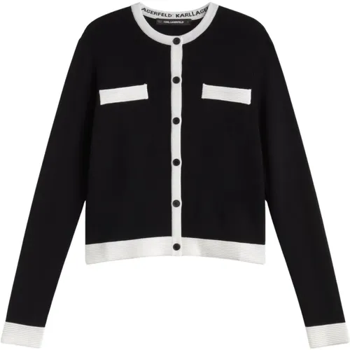 Strickjacke MIT Langen Ärmeln , Damen, Größe: L - Karl Lagerfeld - Modalova