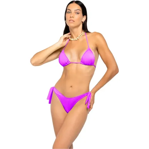 Glänzender Farbwechsel Triangel Bikini Set , Damen, Größe: M/L - 4Giveness - Modalova