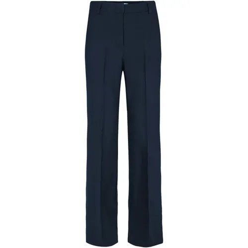 Navy Straight-Leg Pants 91124 , female, Sizes: L, XS - Co'Couture - Modalova