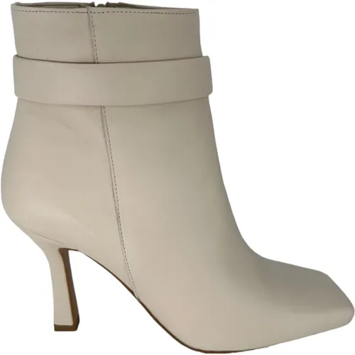 Stylish Ivory Leather Ankle Boots , female, Sizes: 3 UK - March23 - Modalova