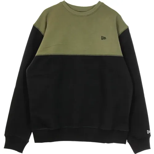 Outdoor Utility Crewneck Fleece Sweatshirt Schwarz/Olive , Herren, Größe: M - new era - Modalova