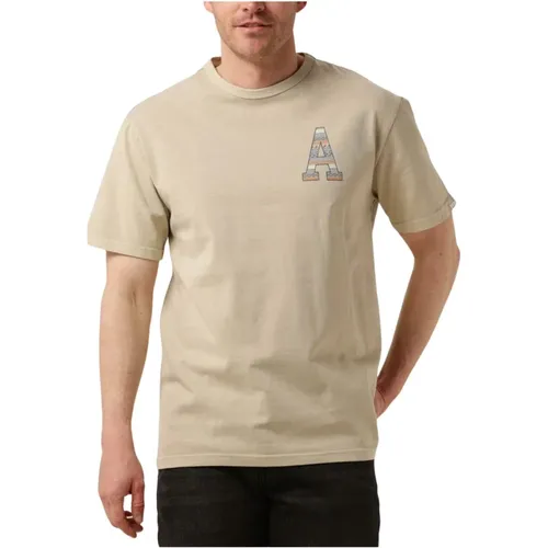 Herren Polo & T-shirts Akkikki S/s Print Tee , Herren, Größe: L - Anerkjendt - Modalova