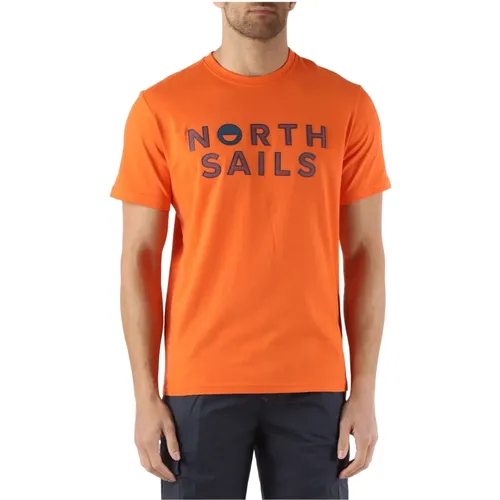 Baumwoll Logo T-shirt , Herren, Größe: L - North Sails - Modalova