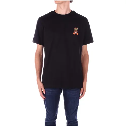 Schwarzes Logo T-Shirt und Polo,Schwarzes Crew Neck T-shirt Teddy - BARROW - Modalova