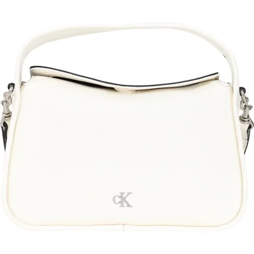 Weiße Handtasche Metal Mono Mini Block - Calvin Klein - Modalova