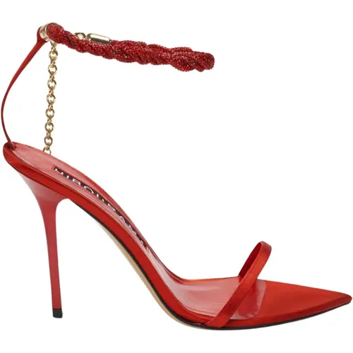 Elegant Satin Sandals with Crystal Strap , female, Sizes: 7 UK, 4 UK - Hibourama - Modalova