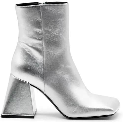 Silberne Minimalistische Bootie Ming , Damen, Größe: 39 EU - Vic Matié - Modalova