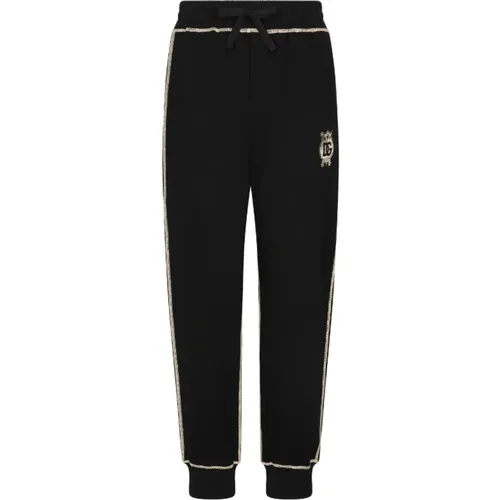 Logo Print Cotton Track Pants , male, Sizes: M, L - Dolce & Gabbana - Modalova