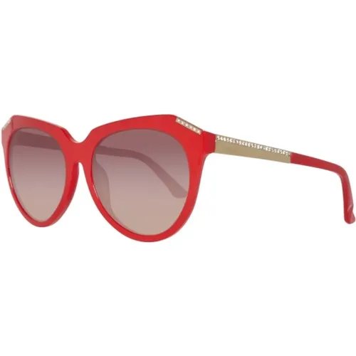 Rot-Braune Acetat Sonnenbrille für Frauen - Swarovski - Modalova