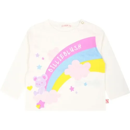 Regenbogen Druck Weißes Langarmshirt - Billieblush - Modalova