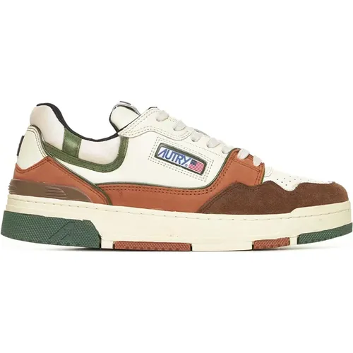 Medalist Low-Top Sneakers in Ivory/Brown/Green , male, Sizes: 8 UK, 9 UK, 7 UK, 5 UK, 10 UK, 11 UK, 12 UK, 6 UK - Autry - Modalova