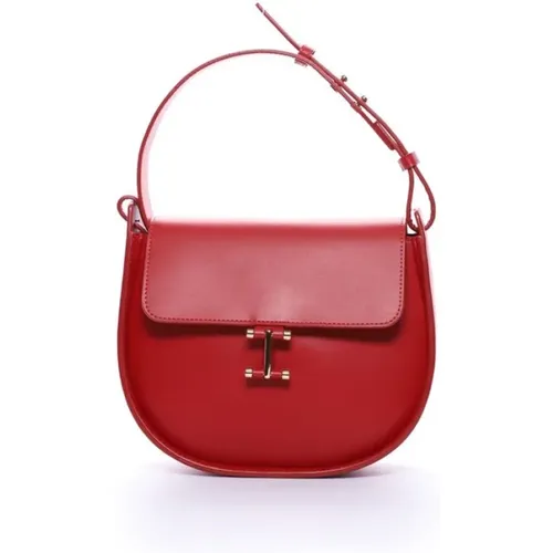 Rote Lederhandtasche,Senda Tasche aus Kamelleder,Senda schwarze Ledertasche - Ines De La Fressange Paris - Modalova