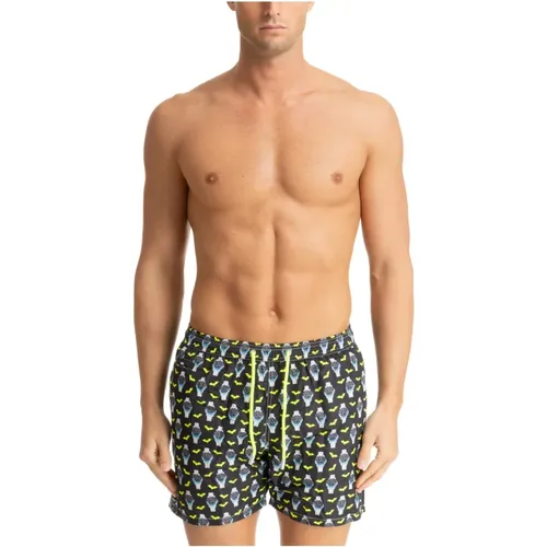 Abstract Swim Shorts with Drawstring Closure , male, Sizes: XL, M - MC2 Saint Barth - Modalova