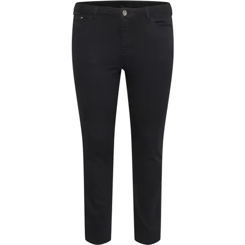 Schmale Jeans Schwarz Tief - Kaffe Curve - Modalova