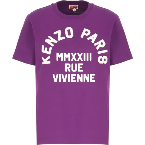 Stilvolles Lila Baumwoll-T-Shirt für Frauen , Damen, Größe: S - Kenzo - Modalova