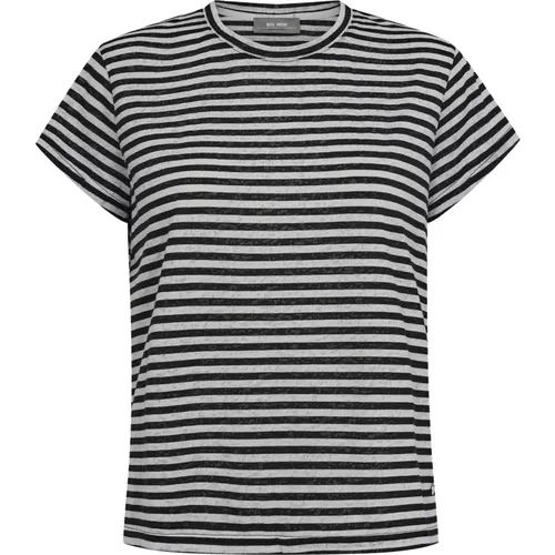 Striped Tee Top Micro Chip , female, Sizes: L, XS, M, S, XL - MOS MOSH - Modalova