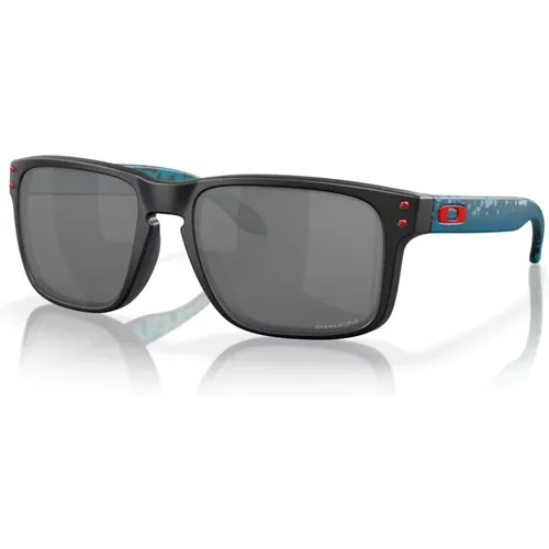 Holbrook Sunglasses Black Blue/Prizm Grey , male, Sizes: 55 MM - Oakley - Modalova