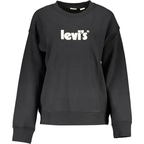 Levi's, Schwarzer Baumwollpullover mit Logo-Print , Herren, Größe: XL - Levis - Modalova