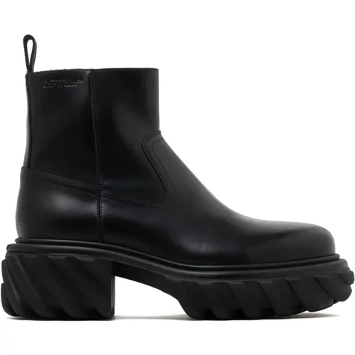 Leather Motor Boots , male, Sizes: 8 UK, 9 UK, 7 UK, 6 UK - Off White - Modalova