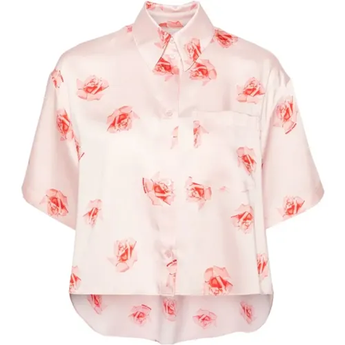 Rose Print Shirt with Patch Pocket , female, Sizes: M - Kenzo - Modalova