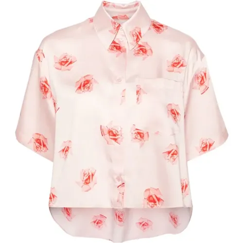 Rose Print Shirt with Patch Pocket , female, Sizes: XS - Kenzo - Modalova