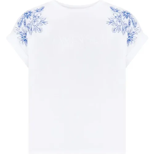 Floral Embroidered Cotton T-shirts and Polos , female, Sizes: L, M - Twinset - Modalova