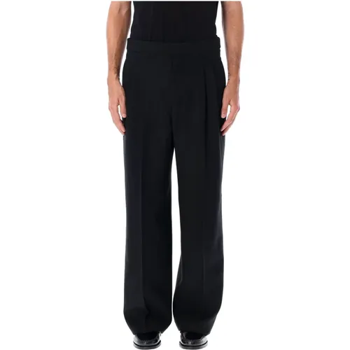 Wool Wide-Leg Pleated Trousers , male, Sizes: 3XS - Ami Paris - Modalova