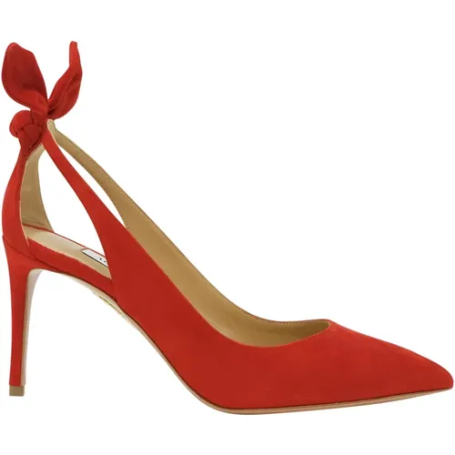 Leather Bow Tie Pumps , female, Sizes: 3 UK, 5 UK - Aquazzura - Modalova