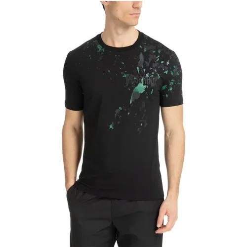 Gemustertes Mehrfarbiges T-Shirt mit Logo , Herren, Größe: L - Moschino - Modalova