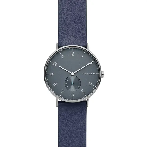 Analog Quartz Leather Watch Dial , male, Sizes: ONE SIZE - skagen - Modalova