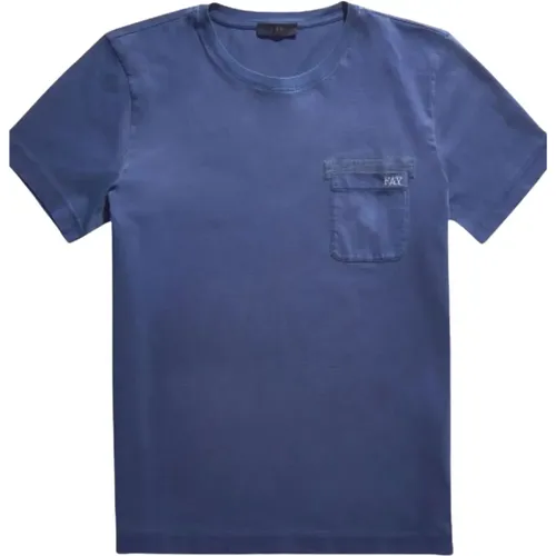 Comfort Fit Short Sleeve Crewneck T-shirt , male, Sizes: M, L, S - Fay - Modalova
