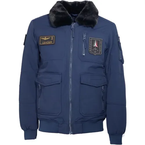 Gepolsterte Pilotenjacke in Blau , Herren, Größe: M - aeronautica militare - Modalova