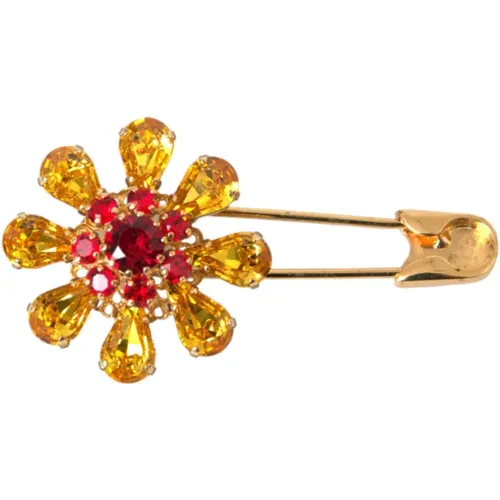 Floral Crystal Jewelry Brooch Pin , female, Sizes: ONE SIZE - Dolce & Gabbana - Modalova