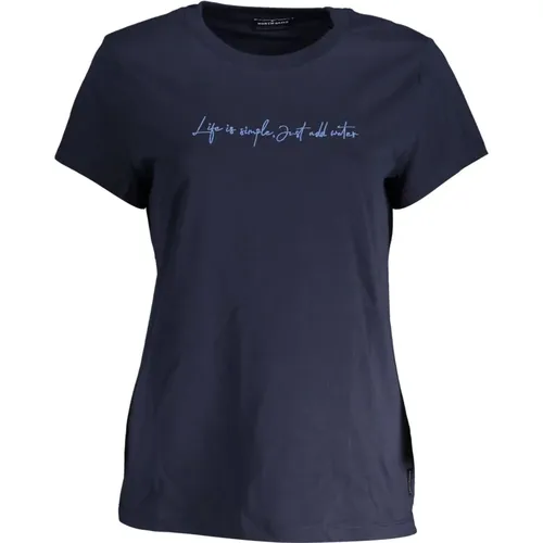 Blaue Baumwolltops T-Shirt, Bio-Baumwolle - North Sails - Modalova