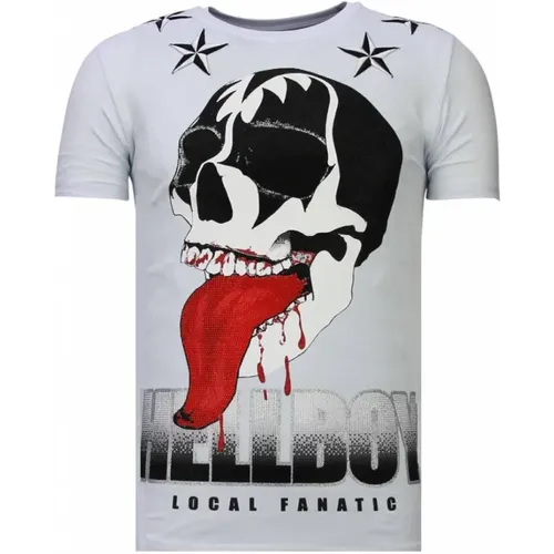 Hellboy Rhinestone - Herren T-Shirt - 13-6226W , Herren, Größe: S - Local Fanatic - Modalova