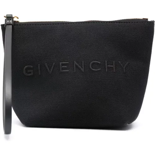 Canvas Clutch with Logo Embroidery , female, Sizes: ONE SIZE - Givenchy - Modalova