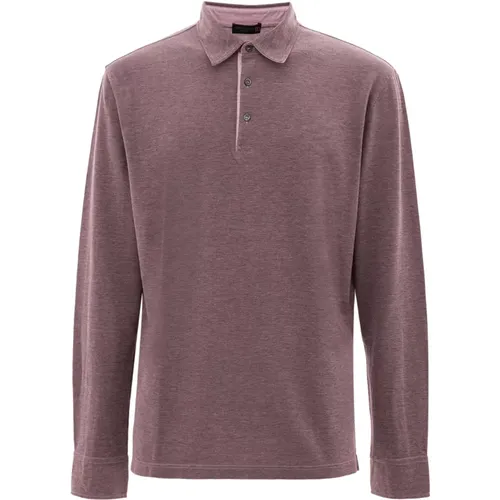 Lila Polo Shirt , Herren, Größe: L - Corneliani - Modalova