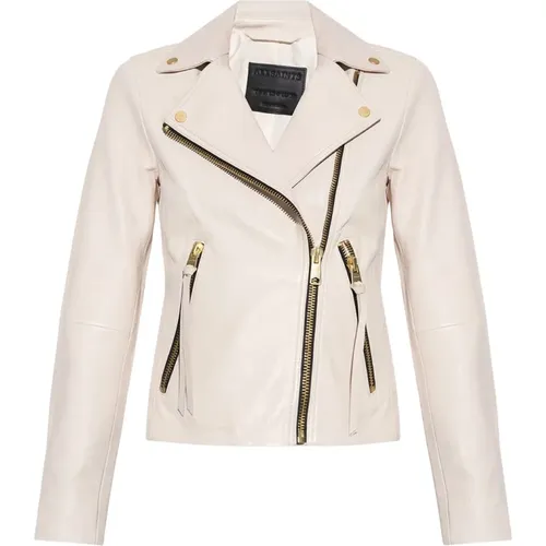 Lederjacke , Damen, Größe: L - AllSaints - Modalova