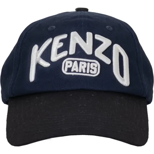 Blaue Baumwoll-Baseballkappe mit Logo - Kenzo - Modalova