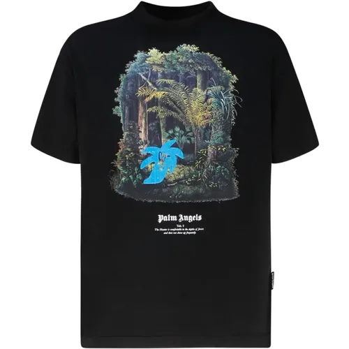 Jungle Print Grafik T-Shirt - Palm Angels - Modalova