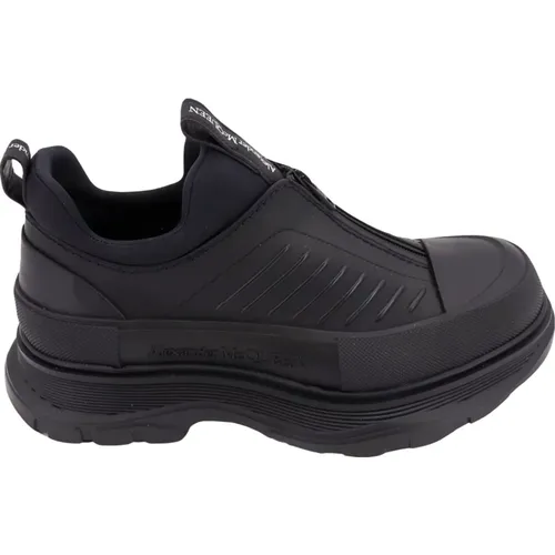 Schwarze Ledersneakers mit Reißverschluss - alexander mcqueen - Modalova