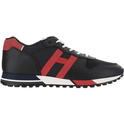 Men`s Suede Sneakers with Grosgrain and Technical Fabric Details , male, Sizes: 6 1/2 UK - Hogan - Modalova