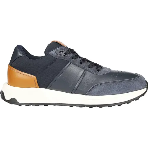 K Running Sneakers Navy/Biscotto Chiaro , male, Sizes: 6 UK, 8 UK - TOD'S - Modalova