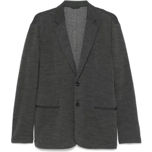 Grey Wool Blend Jacket Mélange Effect , male, Sizes: 3XL, XL - Emporio Armani - Modalova