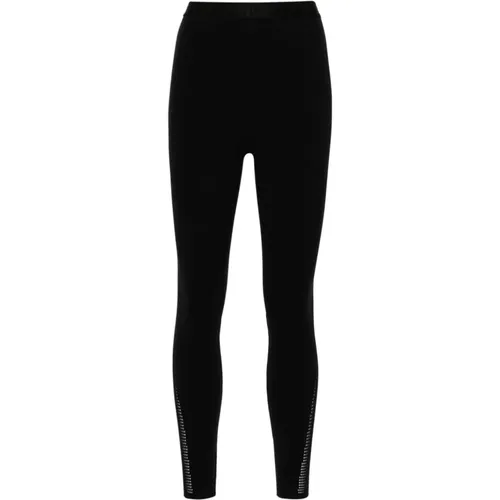 Schwarze Super-Skinny Hose mit Logo-Bund - Wolford - Modalova