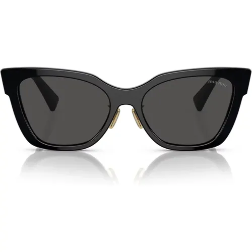 Quadratische Sonnenbrille mit dunkelgrauen Gläsern - Miu Miu - Modalova