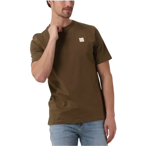 Grünes Logo Badge T-Shirt , Herren, Größe: 2XL - Scotch & Soda - Modalova