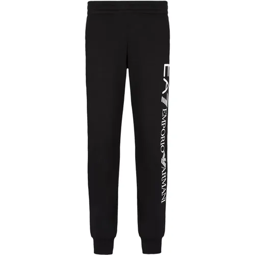 EA7 Trousers with Vertical Logo , male, Sizes: S, L, XL - Emporio Armani EA7 - Modalova